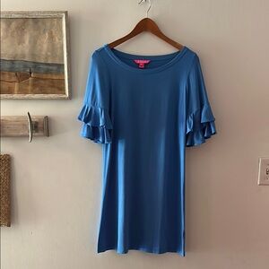 Lilly Pulitzer Blue Ruffled Sleeve Dress